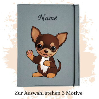 Dokumentenhülle für die Hunderasse Chihuahua Kurzhaar braun weiß
